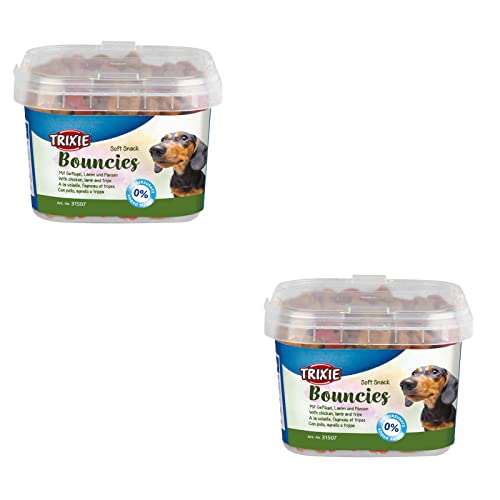 Trixie Soft Snack Bouncies | Doppelpack | 2 x 140 g | Leckerlis für kleine Hunde und Welpen | Mit Geflügel, Lamm und Pansen | Kleine und weiche Leckerlis ohne Zuckerzusatz Trixie Soft Snack Bouncies | Doppelpack | 2 x 140 g | Leckerlis für kleine Hunde und Welpen | Mit Geflügel, Lamm und Pansen | Kleine und weiche Leckerlis ohne Zuckerzusatz von TRIXIE