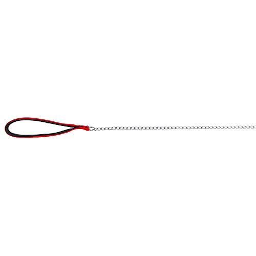 Trixie TX-14013 Chain Leash, Chromed, with Nylon Hand Loop 1.10 m/2 mm, red, Small/Medium, 4011905140131 Trixie TX-14013 Chain Leash, Chromed, with Nylon Hand Loop 1.10 m/2 mm, red, Small/Medium, 4011905140131 von TRIXIE