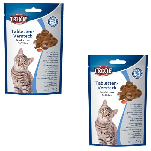 Trixie Tablettenversteck für Katzen | Doppelpack | 2 x 50 g | Ergänzungsfuttermittel für Katzen | Kann die Medikamentengabe erleichtern | Öffnung für Tabletten | Leicht verformbar Trixie Tablettenversteck für Katzen | Doppelpack | 2 x 50 g | Ergänzungsfuttermittel für Katzen | Kann die Medikamentengabe erleichtern | Öffnung für Tabletten | Leicht verformbar von TRIXIE