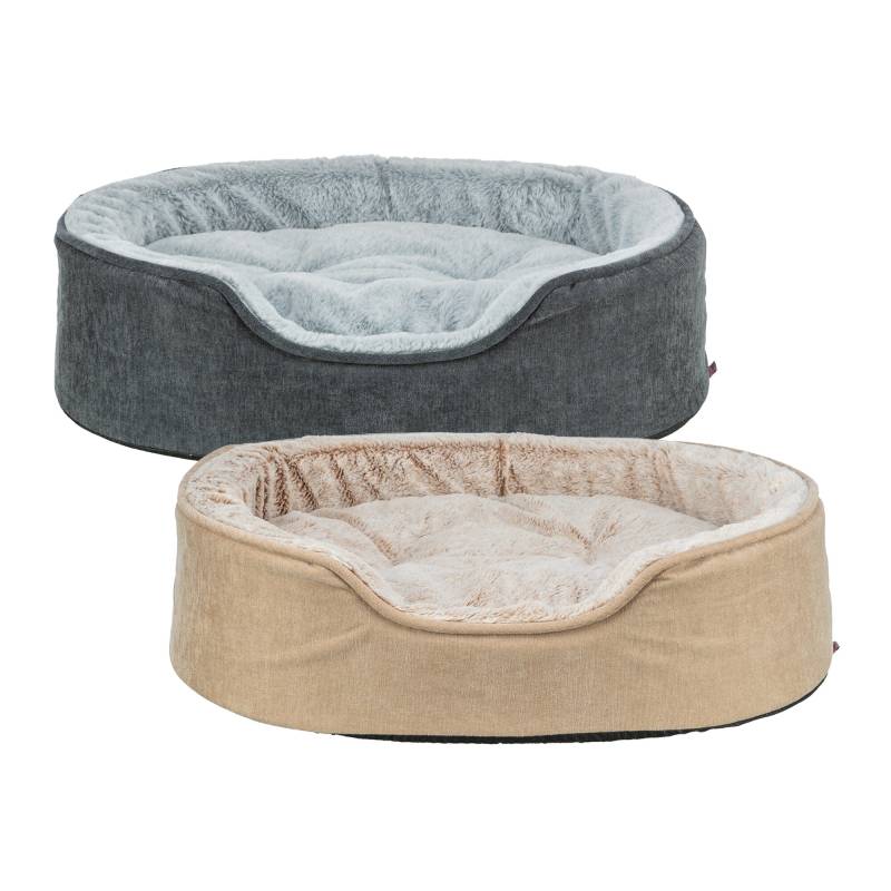 Trixie Vital Hundebett Lino Soft - Oval - Beige - 83 x 67 cm von TRIXIE
