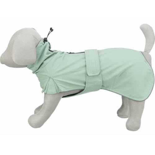 TRIXIE Citystyle Mackintosh Hund Dublin Salbei, Regenschutz, Grüne, 49 cm, Einfarbig, Kunststoff, Rundhalsausschnitt, Pull On, Casual, Frühling, Herbst, Maschinenwäsche von TRIXIE