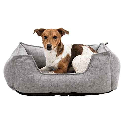 TRIXIE Hundebett Talis 80 × 60 cm in grau - elegantes Hundebett aus gemütlichem Webstoff - Hundekorb für mittelgroße Hunde - rutschfest und waschbar - 37582 von TRIXIE