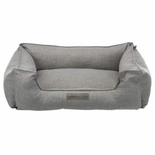 TRIXIE Hundebett Talis 80 × 60 cm in grau - elegantes Hundebett aus gemütlichem Webstoff - Hundekorb für mittelgroße Hunde - rutschfest und waschbar - 37582 von TRIXIE