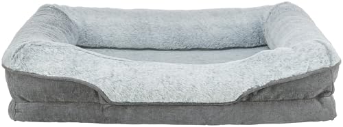 TRIXIE orthopädisches Hundebett Vital Lino 70 × 55 cm in grau - hochwertiges Hundekissen mit Memory Schaum - Hundekorb für ältere Hunde - gelenkschonend und entlastend – 374050 von TRIXIE