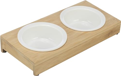 Trixie voerbak waterbak-Set keramiek/bamboe 30x14x5 cm 2x250 ml von TRIXIE