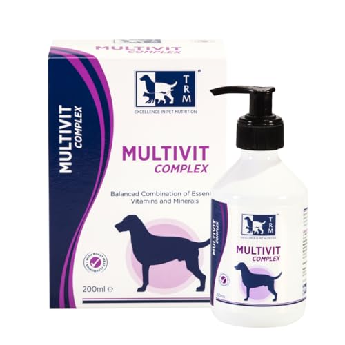 TRM PET Multivit Complex (200ml) Ausgewogenes Ergänzungsfuttermittel mit wichtigen Vitaminen und Mineralien - für die allgemeine Gesundheit, Energie und Vitalität Ihres Hundes von TRM