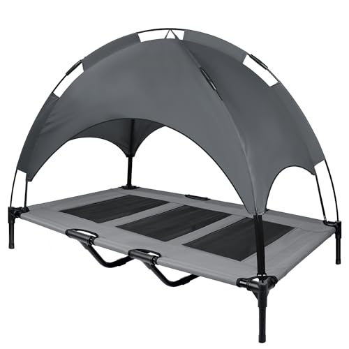 TRMLBE Hundeliege mit Dach Outdoor Erhöhtes Hundebett Katzenbett mit Wasserdichtes Atmungsaktiv Stoff Haustierbett Hundesofa für Kleine Hunde Grosse Hunde 122x92x102cm, Grau TRMLBE Hundeliege mit Dach Outdoor Erhöhtes Hundebett Katzenbett mit Wasserdichtes Atmungsaktiv Stoff Haustierbett Hundesofa für Kleine Hunde Grosse Hunde 122x92x102cm, Grau von TRMLBE