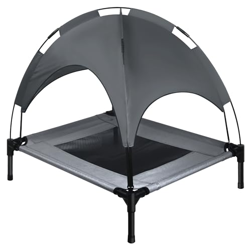 TRMLBE Hundeliege mit Dach Outdoor Erhöhtes Hundebett Katzenbett mit Wasserdichtes Atmungsaktiv Stoff Haustierbett Hundesofa für Kleine Hunde Grosse Hunde 76x61x76cm, Grau TRMLBE Hundeliege mit Dach Outdoor Erhöhtes Hundebett Katzenbett mit Wasserdichtes Atmungsaktiv Stoff Haustierbett Hundesofa für Kleine Hunde Grosse Hunde 76x61x76cm, Grau von TRMLBE