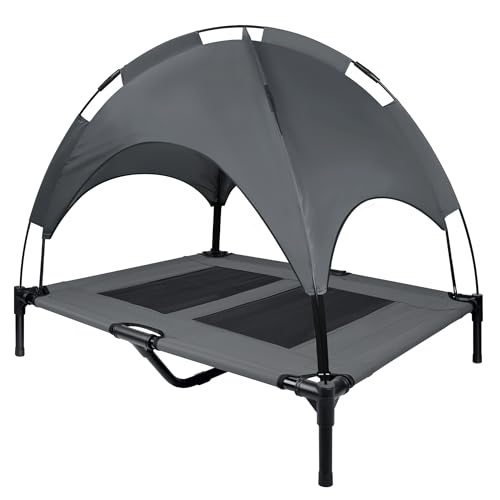TRMLBE Hundeliege mit Dach Outdoor Erhöhtes Hundebett Katzenbett mit Wasserdichtes Atmungsaktiv Stoff Haustierbett Hundesofa für Kleine Hunde Grosse Hunde 92x76x92cm, Grau TRMLBE Hundeliege mit Dach Outdoor Erhöhtes Hundebett Katzenbett mit Wasserdichtes Atmungsaktiv Stoff Haustierbett Hundesofa für Kleine Hunde Grosse Hunde 92x76x92cm, Grau von TRMLBE