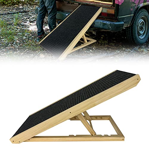 TRMLBE Hunderampe Klappbar 100x40x60cm Hundetreppe aus Filz & Holz Haustiertreppe mit Anti-rutsch Einsatz Tiertreppe Hundeleiter Katzentreppe bis zu 100kg Auffahrrampe für Bett Sofa Balkon - Typ A TRMLBE Hunderampe Klappbar 100x40x60cm Hundetreppe aus Filz & Holz Haustiertreppe mit Anti-rutsch Einsatz Tiertreppe Hundeleiter Katzentreppe bis zu 100kg Auffahrrampe für Bett Sofa Balkon - Typ A von TRMLBE