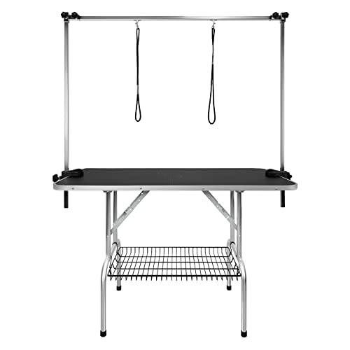 TRMLBE Trimmtisch für Hunde Höhenverstellbar Hundefrisiertisch Hundefriseur Tisch inkl. 360° Drehbarer Haltegurt & Schlingen & Unterkorb Tierpflegetisch Klappbar Schertisch, für Hunde Katzen (Type-L) TRMLBE Trimmtisch für Hunde Höhenverstellbar Hundefrisiertisch Hundefriseur Tisch inkl. 360° Drehbarer Haltegurt & Schlingen & Unterkorb Tierpflegetisch Klappbar Schertisch, für Hunde Katzen (Type-L) von TRMLBE