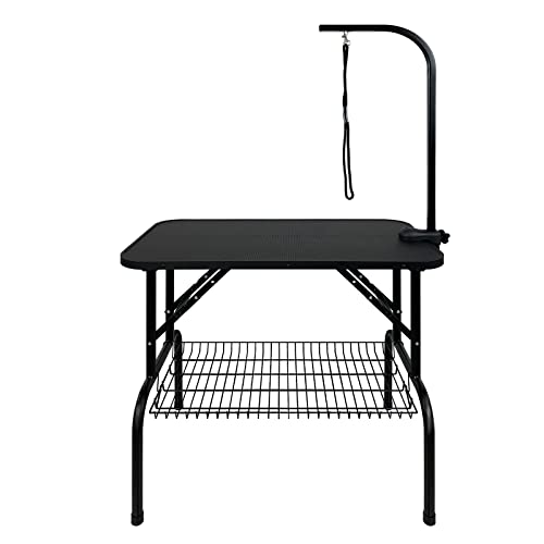 TRMLBE Trimmtisch für Hunde Höhenverstellbar Hundefrisiertisch Hundefriseur Tisch inkl. 360° Drehbarer Haltegurt & Schlingen & Unterkorb Tierpflegetisch Klappbar Schertisch, für Hunde Katzen (Type-S) TRMLBE Trimmtisch für Hunde Höhenverstellbar Hundefrisiertisch Hundefriseur Tisch inkl. 360° Drehbarer Haltegurt & Schlingen & Unterkorb Tierpflegetisch Klappbar Schertisch, für Hunde Katzen (Type-S) von TRMLBE