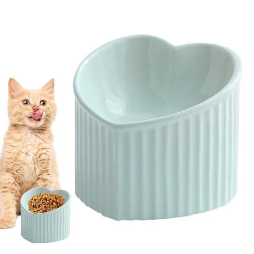 TROONZ Futternäpfe für Katzen,Keramik-Katzennäpfe,Geneigter Futternapf für Haustiere | Erhöhter Futternapf aus Porzellan für mittelgroße und kleine Haustiere von TROONZ