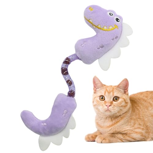 TROONZ Kätzchen-Kauspielzeug,Plüschkatzen-Kauspielzeug - Katzen-Kaustab-Spielzeug,Bissfestes Kauspielzeug für Katzen für gesunde Zähne, Frühlings-Dinosaurier-Design, großes und mittelgroßes von TROONZ