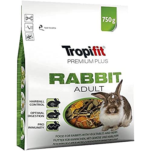 Tropifit Premium Plus Rabbit Adult 750g - Alleinfutter für Kaninchen mit Lieschgras, Alfalfa, Äpfeln und Sonnenblumenkernen von Tropifit