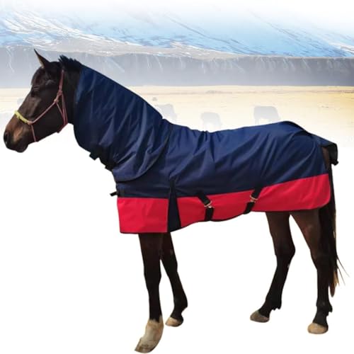Pferdedecke – 1200D Ripstop, hoher Halsausschnitt, mittelschwer, wasserdicht, Weidedecke for Pferde – Abnehmbarer Halslatz(L) von TRTDYFKH