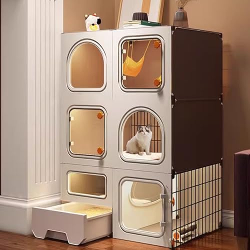 TRUNXUCL Katzengehege mit Vollständig Geschlossener Katzentoilette, DIY Katzengehege, Kleintier Laufstall, Mehrschichtiger Raum, Abnehmbarer Katzenzwinger, Stabiler Kätzchenkäfig (Size : 71x36x106cm/ TRUNXUCL Katzengehege mit Vollständig Geschlossener Katzentoilette, DIY Katzengehege, Kleintier Laufstall, Mehrschichtiger Raum, Abnehmbarer Katzenzwinger, Stabiler Kätzchenkäfig (Size : 71x36x106cm/ von TRUNXUCL