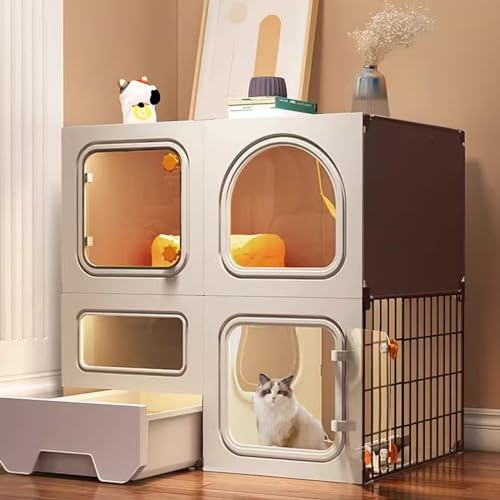 TRUNXUCL Katzengehege mit Vollständig Geschlossener Katzentoilette, DIY Katzengehege, Kleintier Laufstall, Mehrschichtiger Raum, Abnehmbarer Katzenzwinger, Stabiler Kätzchenkäfig (Size : 71x36x71cm/2 TRUNXUCL Katzengehege mit Vollständig Geschlossener Katzentoilette, DIY Katzengehege, Kleintier Laufstall, Mehrschichtiger Raum, Abnehmbarer Katzenzwinger, Stabiler Kätzchenkäfig (Size : 71x36x71cm/2 von TRUNXUCL