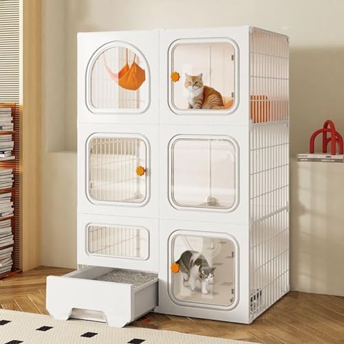 TRUNXUCL Katzenkäfig für Den Innenbereich, Katzengehege mit Katzentoilette, Haustier Laufstall, DIY Zwinger, Haustier Laufstall, Kiste, Großer Übungsort, Zusammenklappbares Katzenhaus für 1–3 Katzen ( TRUNXUCL Katzenkäfig für Den Innenbereich, Katzengehege mit Katzentoilette, Haustier Laufstall, DIY Zwinger, Haustier Laufstall, Kiste, Großer Übungsort, Zusammenklappbares Katzenhaus für 1–3 Katzen ( von TRUNXUCL