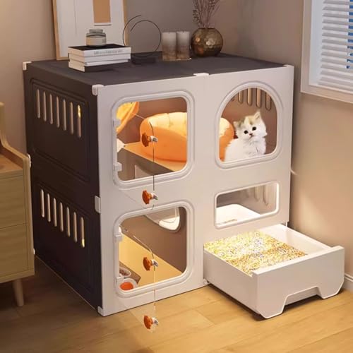 TRUNXUCL Katzenkäfig für den Innenbereich mit Katzentoilette, Großer 2/3 Stöckiger Katzengehege, Katzengehege Balkon, DIY Katzenhauskäfig, Abnehmbarer Großer Übungsplatz, Ideal für 1–2 Katzen (Size : TRUNXUCL Katzenkäfig für den Innenbereich mit Katzentoilette, Großer 2/3 Stöckiger Katzengehege, Katzengehege Balkon, DIY Katzenhauskäfig, Abnehmbarer Großer Übungsplatz, Ideal für 1–2 Katzen (Size : von TRUNXUCL
