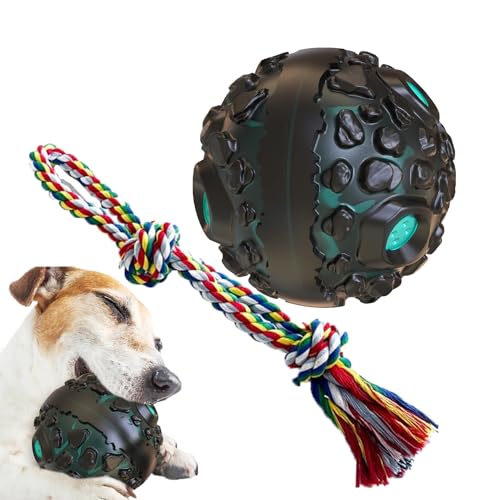 Hundespielzeug, quietschendes Hundespielzeug für aggressive Kauer, Spielzeug für die Zahnreinigung von Hunden, interaktives Hundespielzeug für mittelgroße und große Hunde, blau von TRYGGT