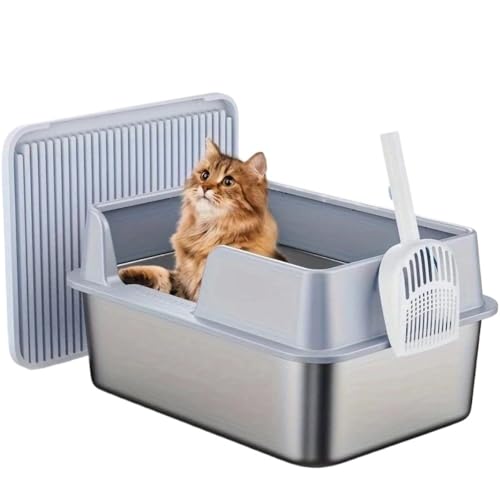 Abgedeckte Katzentoilette, Kunststoff-Katzentoilette, vollständig geschlossene Katzentoilette, Haustiertoilette mit Deckel for den Heimgebrauch, ideal for Kätzchen und erwachsene Katzen, einfach zu mo Abgedeckte Katzentoilette, Kunststoff-Katzentoilette, vollständig geschlossene Katzentoilette, Haustiertoilette mit Deckel for den Heimgebrauch, ideal for Kätzchen und erwachsene Katzen, einfach zu mo von TRgqify-KM