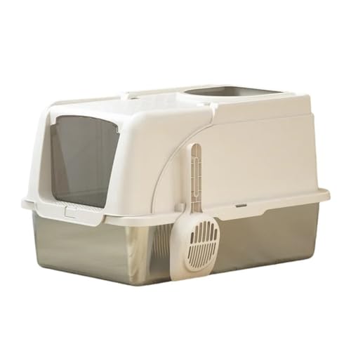 Abgedeckte Katzentoilette, Kunststoff-Katzentoilette, vollständig geschlossene Katzentoilette, Haustiertoilette mit Deckel for den Heimgebrauch, ideal for Kätzchen und erwachsene Katzen, einfach zu mo Abgedeckte Katzentoilette, Kunststoff-Katzentoilette, vollständig geschlossene Katzentoilette, Haustiertoilette mit Deckel for den Heimgebrauch, ideal for Kätzchen und erwachsene Katzen, einfach zu mo von TRgqify-KM