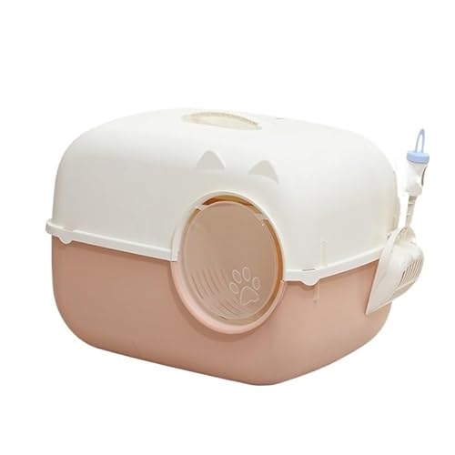 Abgedeckte Katzentoilette, Kunststoff-Katzentoilette, vollständig geschlossene Katzentoilette, Haustiertoilette mit Deckel for den Heimgebrauch, ideal for Kätzchen und erwachsene Katzen, einfach zu mo Abgedeckte Katzentoilette, Kunststoff-Katzentoilette, vollständig geschlossene Katzentoilette, Haustiertoilette mit Deckel for den Heimgebrauch, ideal for Kätzchen und erwachsene Katzen, einfach zu mo von TRgqify-KM