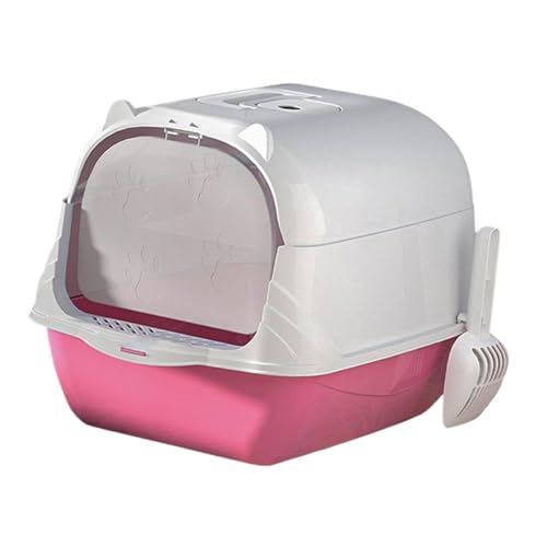 Abgedeckte Katzentoilette, Kunststoff-Katzentoilette, vollständig geschlossene Katzentoilette, Haustiertoilette mit Deckel for den Heimgebrauch, ideal for Kätzchen und erwachsene Katzen, einfach zu mo Abgedeckte Katzentoilette, Kunststoff-Katzentoilette, vollständig geschlossene Katzentoilette, Haustiertoilette mit Deckel for den Heimgebrauch, ideal for Kätzchen und erwachsene Katzen, einfach zu mo von TRgqify-KM