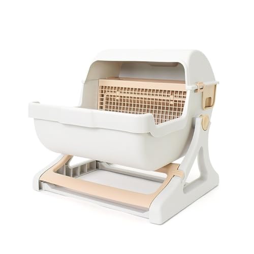 Abgedeckte Katzentoilette, Kunststoff-Katzentoilette, vollständig geschlossene Katzentoilette, Haustiertoilette mit Deckel for den Heimgebrauch, ideal for Kätzchen und erwachsene Katzen, einfach zu mo Abgedeckte Katzentoilette, Kunststoff-Katzentoilette, vollständig geschlossene Katzentoilette, Haustiertoilette mit Deckel for den Heimgebrauch, ideal for Kätzchen und erwachsene Katzen, einfach zu mo von TRgqify-KM