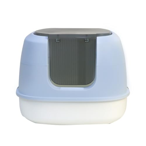 Abgedeckte Katzentoilette, Kunststoff-Katzentoilette, vollständig geschlossene Katzentoilette, Haustiertoilette mit Deckel for den Heimgebrauch, ideal for Kätzchen und erwachsene Katzen, einfach zu mo Abgedeckte Katzentoilette, Kunststoff-Katzentoilette, vollständig geschlossene Katzentoilette, Haustiertoilette mit Deckel for den Heimgebrauch, ideal for Kätzchen und erwachsene Katzen, einfach zu mo von TRgqify-KM