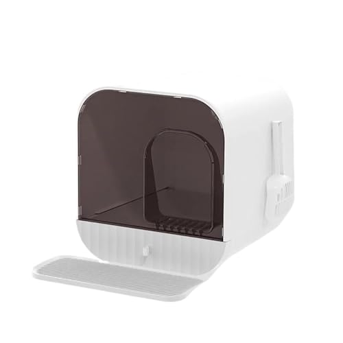 Abgedeckte Katzentoilette, Kunststoff-Katzentoilette, vollständig geschlossene Katzentoilette, Haustiertoilette mit Deckel for den Heimgebrauch, ideal for Kätzchen und erwachsene Katzen, einfach zu mo Abgedeckte Katzentoilette, Kunststoff-Katzentoilette, vollständig geschlossene Katzentoilette, Haustiertoilette mit Deckel for den Heimgebrauch, ideal for Kätzchen und erwachsene Katzen, einfach zu mo von TRgqify-KM