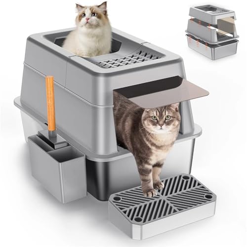 Abgedeckte Katzentoilette, Kunststoff-Katzentoilette, vollständig geschlossene Katzentoilette, Haustiertoilette mit Deckel for den Heimgebrauch, ideal for Kätzchen und erwachsene Katzen, einfach zu mo Abgedeckte Katzentoilette, Kunststoff-Katzentoilette, vollständig geschlossene Katzentoilette, Haustiertoilette mit Deckel for den Heimgebrauch, ideal for Kätzchen und erwachsene Katzen, einfach zu mo von TRgqify-KM