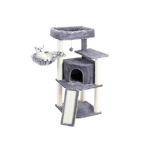 TRgqify-KM Kratzbaum for Katzen, Klettergerüst for Katzen, Komfort-Kratzbrett-Turm, Stabile Basis for Hauskatzen, Einfache Montage(AMT0052GY-HC) von TRgqify-KM