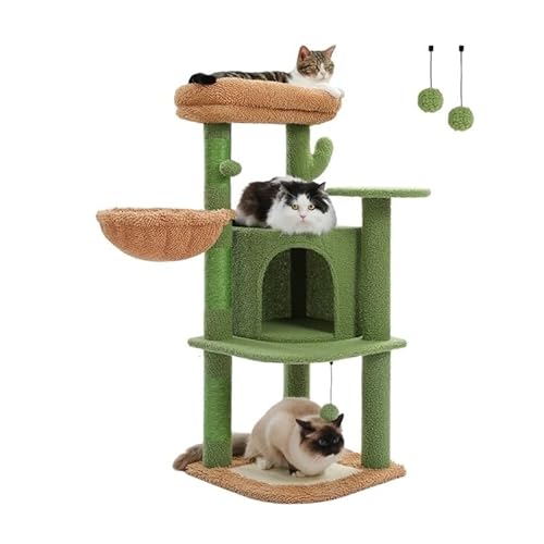 TRgqify-KM Kratzbaum for Katzen, Klettergerüst for Katzen, Komfort-Kratzbrett-Turm, Stabile Basis for Hauskatzen, Einfache Montage(AMT0185GN) von TRgqify-KM