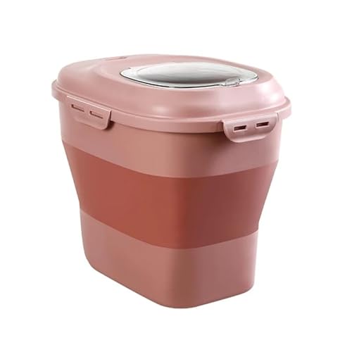 TRgqify-KM Haustier-Hundefutter-Aufbewahrungsbox, Katzen-Trockenfutterbox, feuchtigkeitsbeständig, versiegelt, faltbar, mit Messbecher, Heimtierbedarf (Color : Pink) von TRgqify-KM