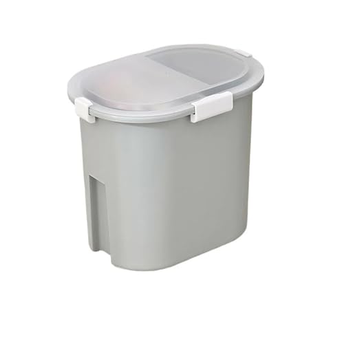 TRgqify-KM Haustier-Hundefutter-Organizer, 6 l, Katzen-Trockenfutterbox, feuchtigkeitsbeständig, versiegelt mit Messbechern (Color : 5.5L-Green) von TRgqify-KM