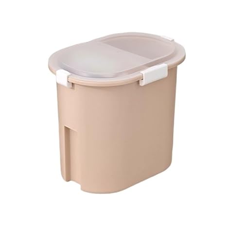 TRgqify-KM Haustier-Hundefutter-Organizer, 6 l, Katzen-Trockenfutterbox, feuchtigkeitsbeständig, versiegelt mit Messbechern (Color : 5.5L-Pink) von TRgqify-KM