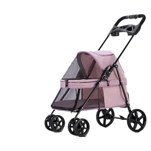 TRgqify-KM Kinderwagen for Hunde, Außenhandel, Aluminiumlegierung, zusammenklappbar, Mini, leicht, zusammenklappbar, Kinderwagen, Outdoor, Camping (Color : Pink) von TRgqify-KM