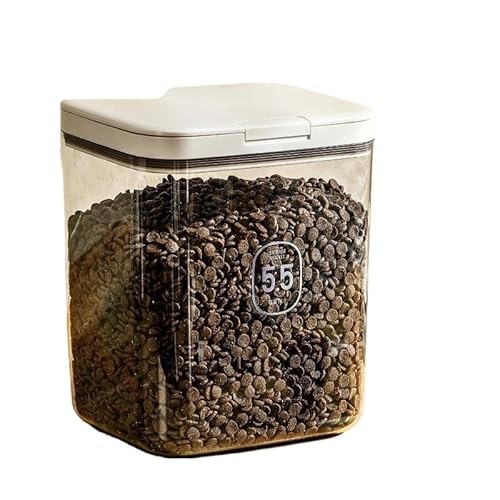 TRgqify-KM Lagerung von Tiernahrung, versiegelt, feuchtigkeitsbeständig und frisch haltend, Futtereimer for Hunde und Katzen, Futterbox for Hunde und Katzen mit Deckel (Color : 5.5L) von TRgqify-KM