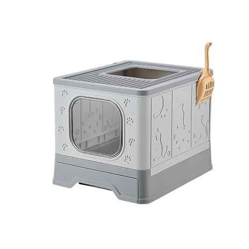 Zusammenklappbare Katzentoilette, große Haustiertoilette for Katzen, abgedeckt und versiegelt, große Kapazität for Katzentoilette, ideal for Kätzchen und erwachsene Katzen, geeignet for verschiedene K Zusammenklappbare Katzentoilette, große Haustiertoilette for Katzen, abgedeckt und versiegelt, große Kapazität for Katzentoilette, ideal for Kätzchen und erwachsene Katzen, geeignet for verschiedene K von TRgqify-KM