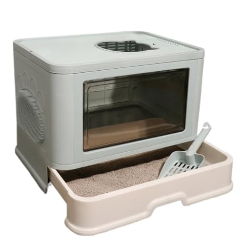 Zusammenklappbare Katzentoilette, große Haustiertoilette for Katzen, abgedeckt und versiegelt, große Kapazität for Katzentoilette, ideal for Kätzchen und erwachsene Katzen, geeignet for verschiedene K Zusammenklappbare Katzentoilette, große Haustiertoilette for Katzen, abgedeckt und versiegelt, große Kapazität for Katzentoilette, ideal for Kätzchen und erwachsene Katzen, geeignet for verschiedene K von TRgqify-KM