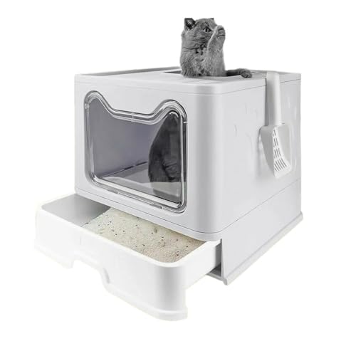 Zusammenklappbare Katzentoilette, große Haustiertoilette for Katzen, abgedeckt und versiegelt, große Kapazität for Katzentoilette, ideal for Kätzchen und erwachsene Katzen, geeignet for verschiedene K Zusammenklappbare Katzentoilette, große Haustiertoilette for Katzen, abgedeckt und versiegelt, große Kapazität for Katzentoilette, ideal for Kätzchen und erwachsene Katzen, geeignet for verschiedene K von TRgqify-KM