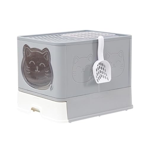 Zusammenklappbare Katzentoilette, große Haustiertoilette for Katzen, abgedeckt und versiegelt, große Kapazität for Katzentoilette, ideal for Kätzchen und erwachsene Katzen, geeignet for verschiedene K Zusammenklappbare Katzentoilette, große Haustiertoilette for Katzen, abgedeckt und versiegelt, große Kapazität for Katzentoilette, ideal for Kätzchen und erwachsene Katzen, geeignet for verschiedene K von TRgqify-KM