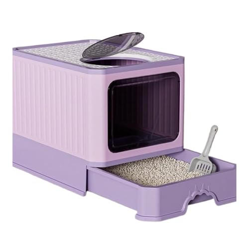 Zusammenklappbare Katzentoilette, große Haustiertoilette for Katzen, abgedeckt und versiegelt, große Kapazität for Katzentoilette, ideal for Kätzchen und erwachsene Katzen, geeignet for verschiedene K Zusammenklappbare Katzentoilette, große Haustiertoilette for Katzen, abgedeckt und versiegelt, große Kapazität for Katzentoilette, ideal for Kätzchen und erwachsene Katzen, geeignet for verschiedene K von TRgqify-KM