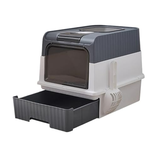 Zusammenklappbare Katzentoilette, große Haustiertoilette for Katzen, abgedeckt und versiegelt, große Kapazität for Katzentoilette, ideal for Kätzchen und erwachsene Katzen, geeignet for verschiedene K Zusammenklappbare Katzentoilette, große Haustiertoilette for Katzen, abgedeckt und versiegelt, große Kapazität for Katzentoilette, ideal for Kätzchen und erwachsene Katzen, geeignet for verschiedene K von TRgqify-KM