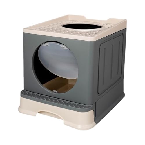 Zusammenklappbare Katzentoilette, große Haustiertoilette for Katzen, abgedeckt und versiegelt, große Kapazität for Katzentoilette, ideal for Kätzchen und erwachsene Katzen, geeignet for verschiedene K Zusammenklappbare Katzentoilette, große Haustiertoilette for Katzen, abgedeckt und versiegelt, große Kapazität for Katzentoilette, ideal for Kätzchen und erwachsene Katzen, geeignet for verschiedene K von TRgqify-KM