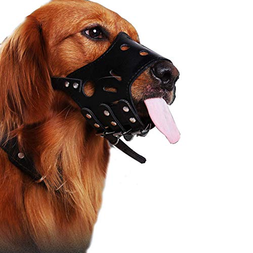 TRoki Verstellbarer, beißfester Maulkorb für Hunde mit atmungsaktivem Stoff – braune Farbe, geeignet für kleine, mittelgroße und große Hunde von TRoki