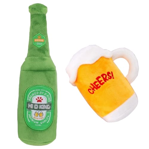 TS TAC-SKY Niedliches Quietsch-Spielzeug Für Hunde Im 2er-Pack | Plüsch Bierflasche Und Bierkrug Für Welpen – Kauspielzeug Für Kleine Und Mittelgroße Hunde TS TAC-SKY Niedliches Quietsch-Spielzeug Für Hunde Im 2er-Pack | Plüsch Bierflasche Und Bierkrug Für Welpen – Kauspielzeug Für Kleine Und Mittelgroße Hunde von TS TAC-SKY
