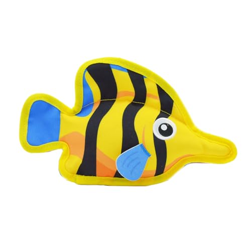 TSBB Squeaky Stuffed Cartoon Fish Shape Dogs Chew Toy Soft Cleaning Massage Supplies Pet Caroon Fish Molar Pet Supplies von TSBB